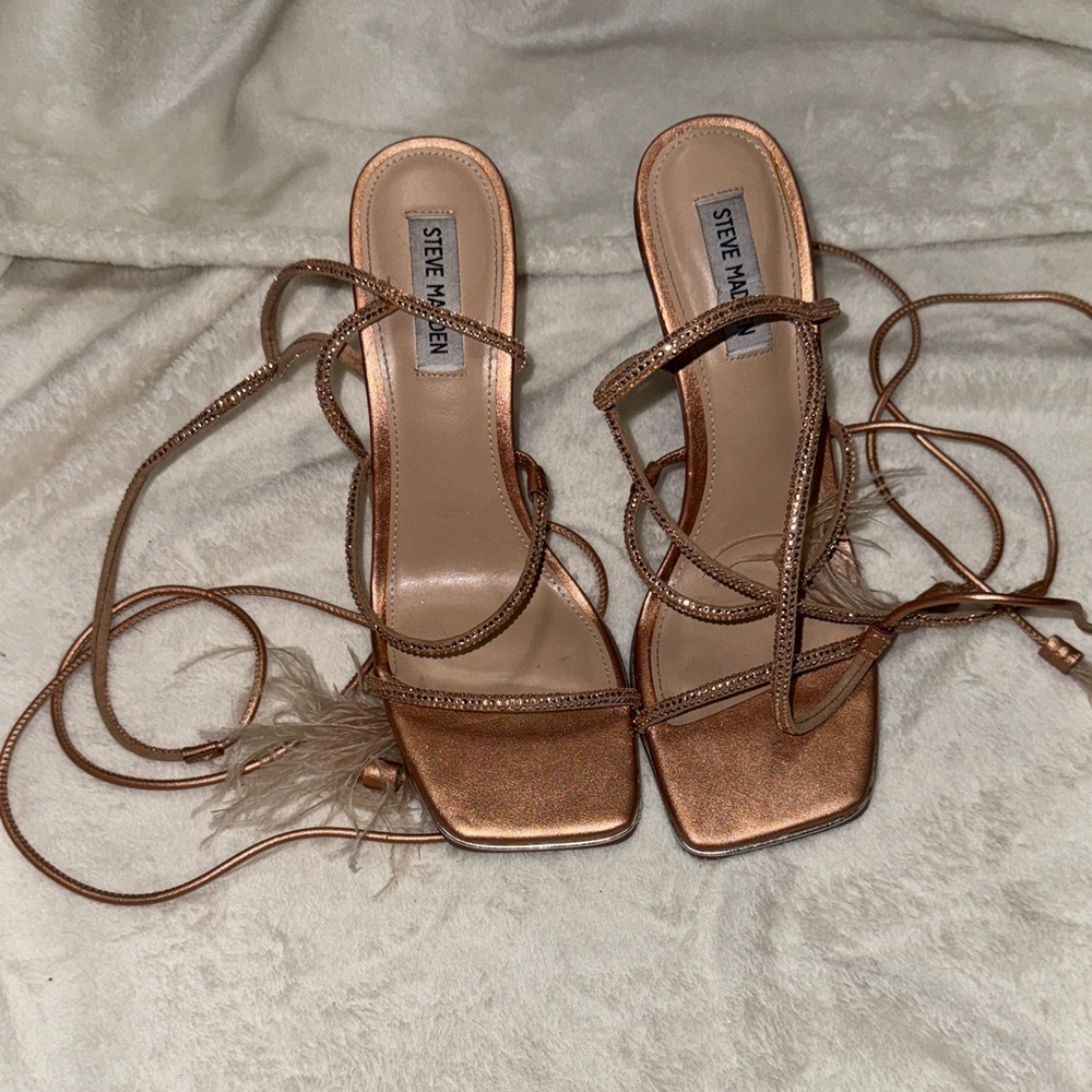 Steve Madden Metallic Bronze Strappy Heels